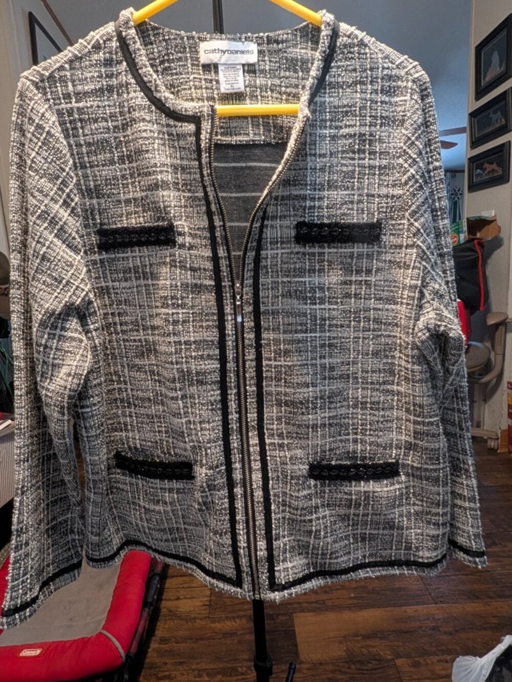 Cathy Daniels XL Zip w/pockets Metallic thread Plus Size Jacket